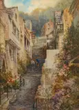 The New Inn, Clovelly by Walter Henry Sweet, Watercolour -35 x, sold Oct 2025