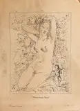 Venus and Cupid by Georg Kirsta, 1948, ink, sold Oct 2025