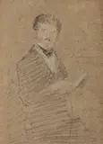 Sketch of George Lewis by James Abbott McNeill Whistler, Pencil, sold Jul 2025