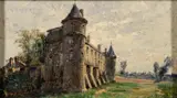 A Chateau in France - Oil by Henri Santin, Oil on panel, offered Jul 2025