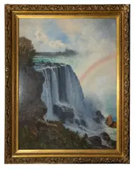 Horseshoe Falls from Goat Island by Henri Van der Hecht, Oil on canvas -201 x, offered Jul 2025