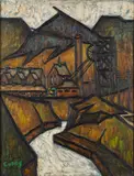 Aberfan Valley - Oil by Milward Casey, Oil on board -65 x, offered Jul 2025