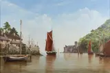 Dartmouth castle from the river - Oil by John Donaldson, Oil on canvas -60 x, sold Jul 2025