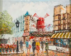 Parisian Scenes - A pair of oils by Caroline C. Burnett, oil, offered Jul 2025
