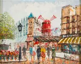 Parisian Scenes - A pair of oils by Caroline C. Burnett, oil, offered Jul 2025