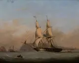 HMS Persian in Plymouth Sound by Nicholas Condy, 1840, oil on board, sold Jun 2025