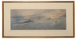 Ship of the Line by Norman Wilkinson, 1917, Watercolour -24 x, sold Jun 2025