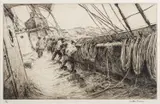 Making Sail by Arthur Briscoe, engraving, sold Jun 2025