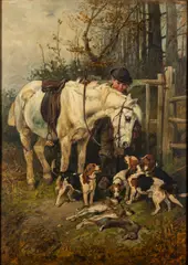 A Boy's Companion by John Emms, Oil on canvas -, offered Apr 2025