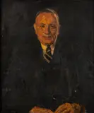 Portrait of Walter Rougier Bramwell St John Gates by Thomas Cantrell Dugdale, Oil on canvas -74 x, sold Apr 2025