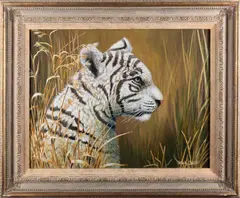 Young White Tiger - Acrylic by Mark Chester, Acrylic on board -34 x, offered Apr 2025