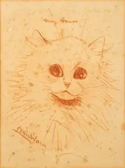 May Howes - Red chalk on brown paper - 21 by Louis Wain, drawing, sold Apr 2025