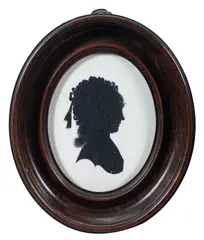 Portrait of Ann Livises - Bust silhouette painted on plaster by John Miers, sculpture, sold Apr 2025