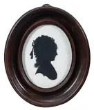 Portrait of Ann Livises - Bust silhouette painted on plaster by John Miers, sculpture, sold Apr 2025
