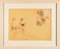 Studies of figures - Pastel and charcoal on paper - 30 by Owen Walsh, Pastel and charcoal on paper, offered Feb 2025