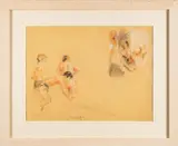 Studies of figures - Pastel and charcoal on paper - 30 by Owen Walsh, Pastel and charcoal on paper, offered Feb 2025