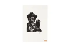 Untitled by Billy Childish, woodcut, offered Jul 2024