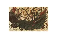Untitled by Dudley Holland, linocut, offered Jul 2024