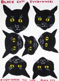 Black Cats by David Shrigley, Screenprint in colours, offered Dec 2023