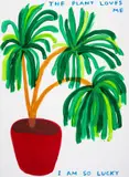 The Plant Loves Me by David Shrigley, Screenprint in colours with varnish overlay, offered Dec 2023
