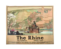 The rhine via harwich twice a day by Original Rail Travel Poster, print (other), sold Dec 2023