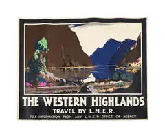 The western highlands, travel by l.n.e.r. by Original Rail Travel Poster, print (other), sold Dec 2023