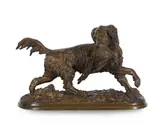 An animalier bronze of a game dog and pheasant by Christopher Fratin, BRONZE, sold Nov 2023