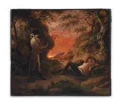 Travellers at rest by John Cranch, Oil on canvas, sold Nov 2023