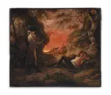 Travellers at rest by John Cranch, Oil on canvas, sold Nov 2023
