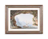The grotta di capri by Franz Kaisermann, Watercolour and bodycolour on an etched base, sold Nov 2023