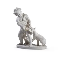 A white marble group by Joseph Gott, sculpture, sold Nov 2023