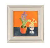 Hyacinth & primroses by Caroline Conran, 2010, Oil on canvas, sold Nov 2023