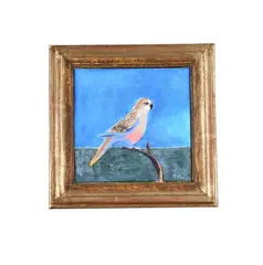 Bird perching by Caroline Conran, Oil on canvas, sold Nov 2023