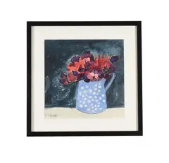 Sweetpeas in a blue jug by Caroline Conran, 2019, Watercolour and ink, sold Nov 2023