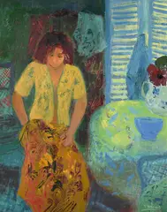 Apres la siesta by Nancy Delouis, Oil on canvas, sold Oct 2023