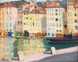 Toulon harbour by Paul Maze, 1919, Oil on canvas, sold Oct 2023