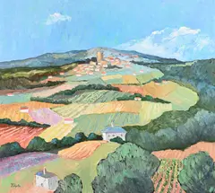 Bonnieux by John Pawle, Oil on board, sold Oct 2023