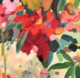 Crimson azalea by Shona Barr, 1995, Oil on canvas, sold Oct 2023