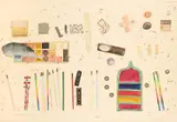 Still life with chopsticks by Elizabeth Blackadder, 1978, Watercolour, pencil and gold pigment, offered Oct 2023