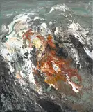 Seaweed tossed in wave ii by Maggi Hambling, Oil on canvas, sold Oct 2023