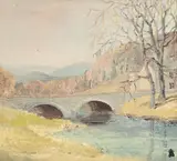 Penny bridge near greenod by Helen Bradley, Oil on board, offered Oct 2023