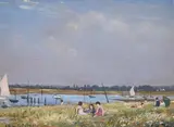 Bosham by Christopher Richard Wynne Nevinson, Oil on panel, sold Oct 2023