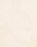 Study of a seated man by Jean Berque, Pencil, offered Oct 2023