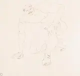 Male nude crouching by Henri Gaudier-Brzeska, Pen and ink, sold Oct 2023