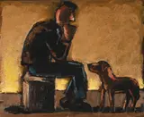 Twilight by Josef Herman, 1978, Oil on canvas, sold Oct 2023