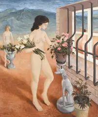 The flower garden by Patricia O'brien, Oil on canvas, offered Oct 2023