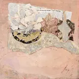 L'amateur d'art by Jacqueline Crofton, Oil, gold paint and collage on canvas, sold Oct 2023