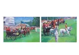 Royal parade, ascot by Claire Eva Burton, Oil on panel Both signed, sold Oct 2023
