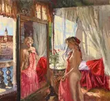 Which one, the red or the pink by Peter Kuhfeld, 1997, Oil on canvas, sold Oct 2023