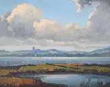 Scene near blakeney by Walter James Steggles, 1979, Oil on canvas-board, sold Oct 2023